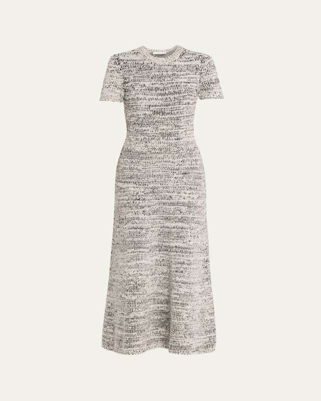 Mel Short-Sleeve Marled Cotton Dress